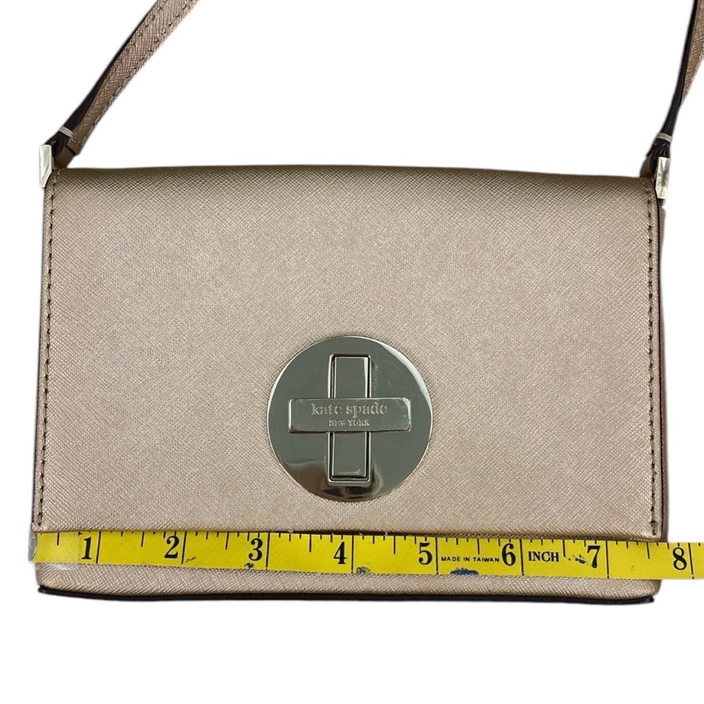 Kate Spade GUC Newberry Lane Sally Rose Gold Leather Turn-lock Crossbody - Picture 12 of 15